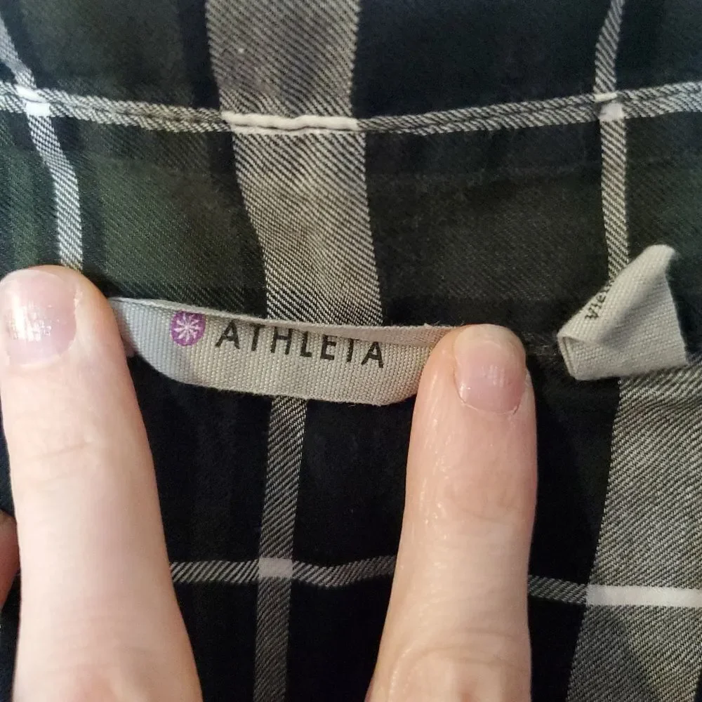 ATHLETA Plaid Button-down Shirt Women's Size XXS - Picture 5 of 6